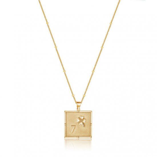 Square Coin Necklace in 18k Gold Plating EnvyHer- Personalized