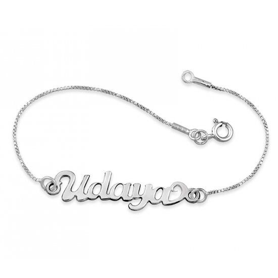 Sterling silver name anklet online